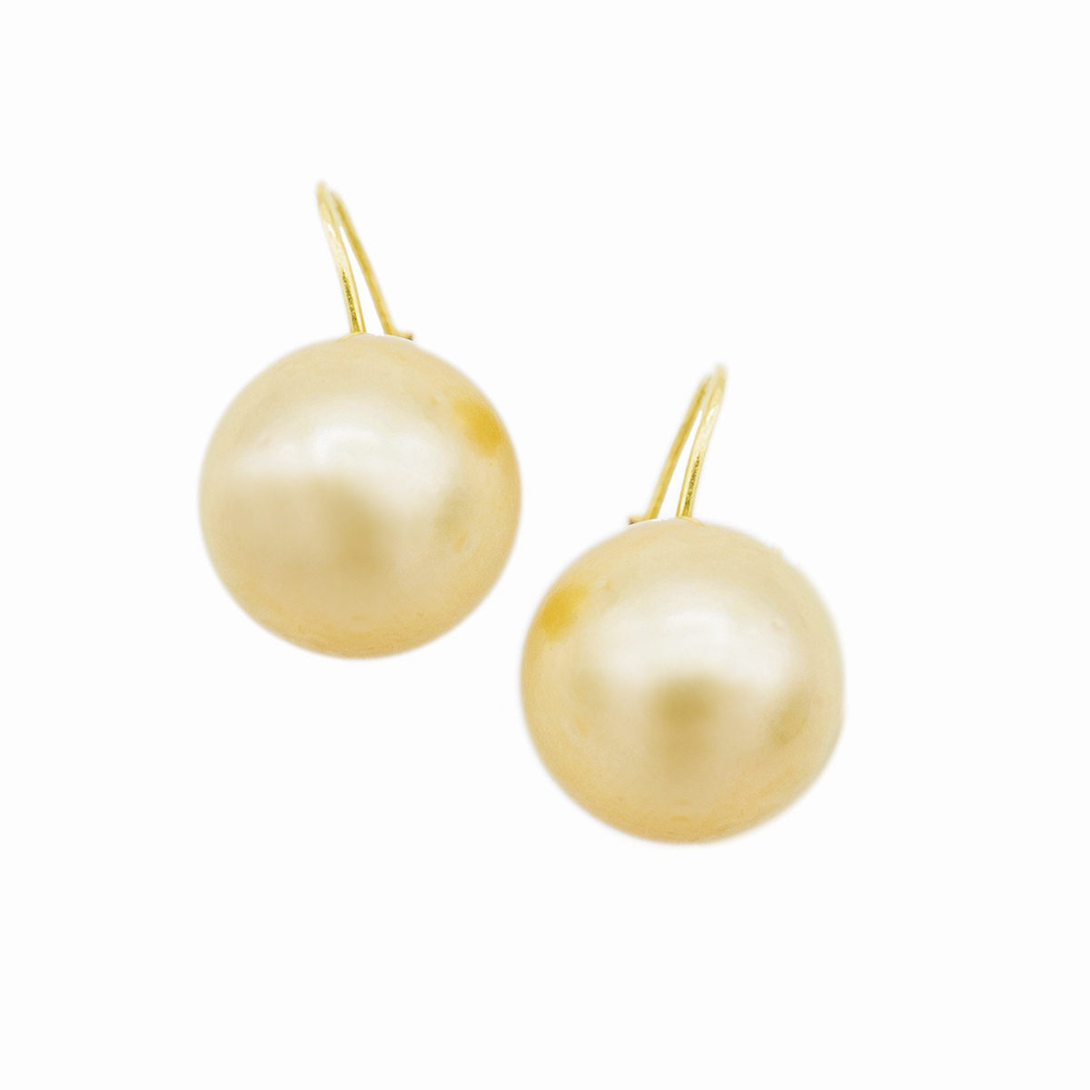Golden Pearl Pendant Earrings.