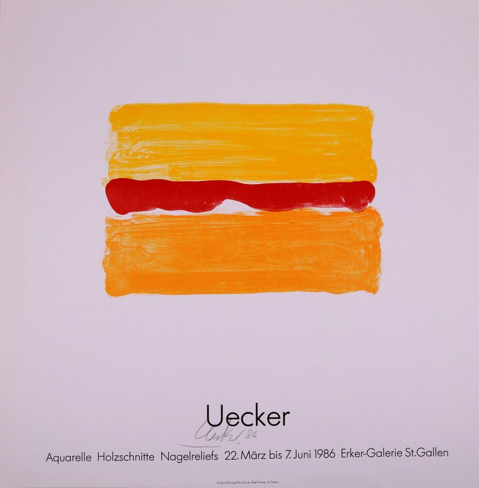 Cartel Para La Exposición De La Galería Erker, 1986. Günther Uecker.